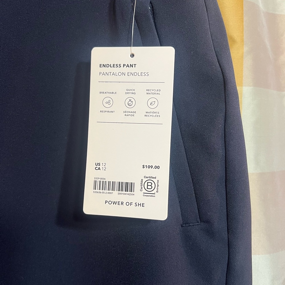 Athleta Deep Blue Endless Pants Size 12 - Picture 3 of 4